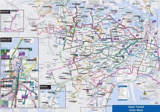 Mapa dworca autobusowego w Sydney