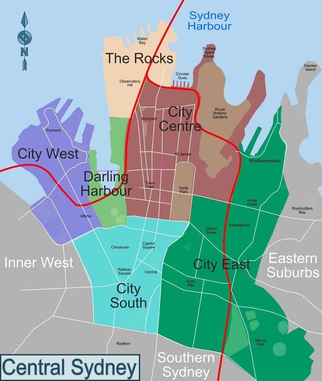 Mapa okręgu Sydney