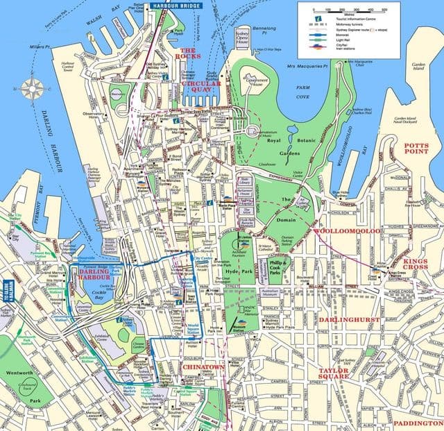 Mapa centrum Sydney