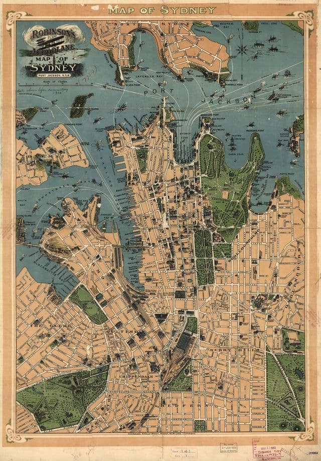 Mapa historyczna Sydney