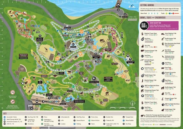 Mapa parku zoo w Sydney