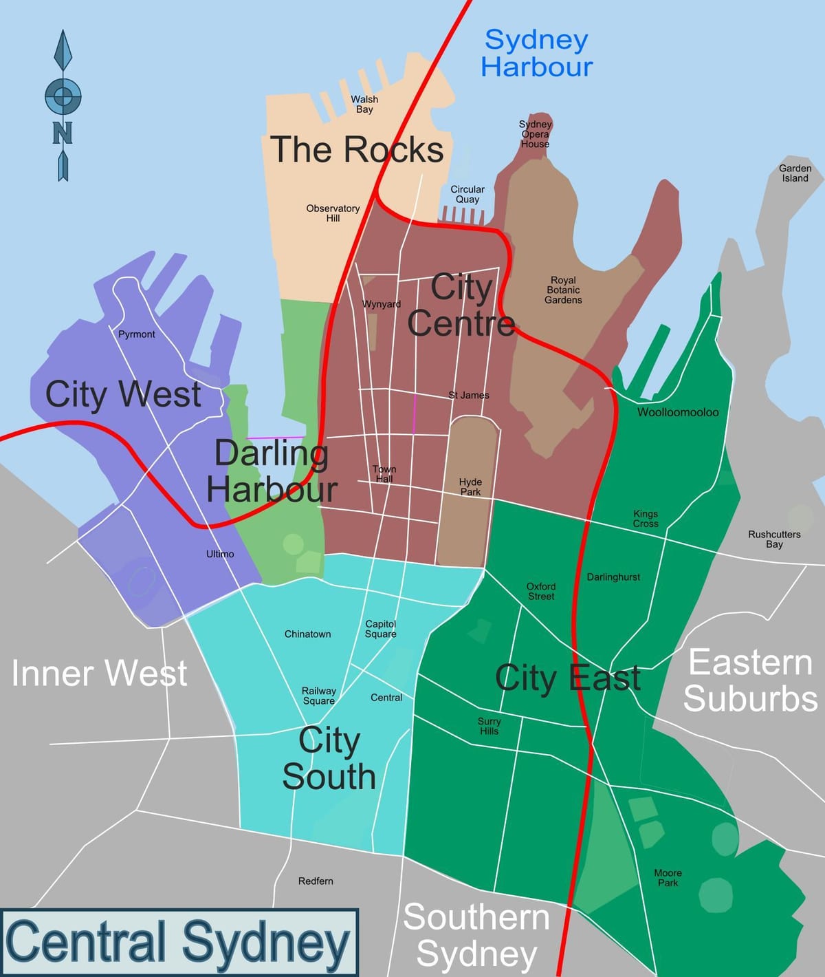 Mapa okręgu Sydney